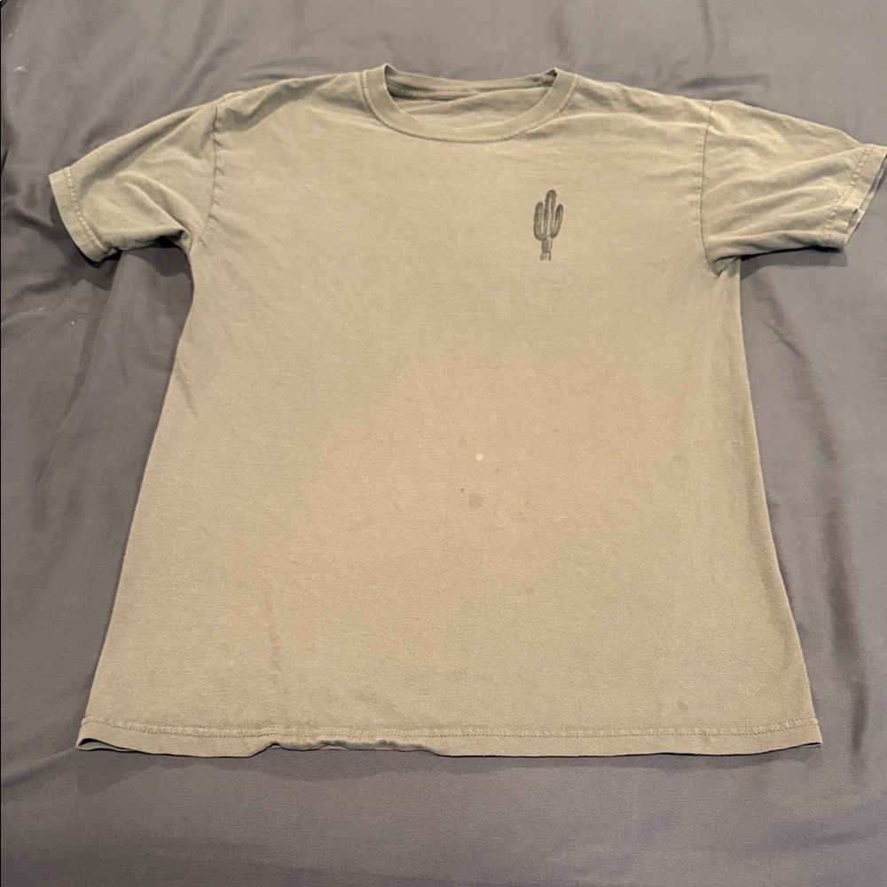 Men's Gray T-Shirt with Cactus Design